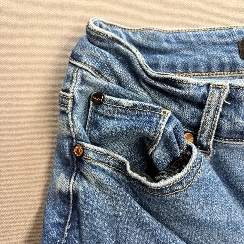 ENJEAN Wide Leg Jeans Women’s Size 3/26 Light Wash Stretch Denim Y2K